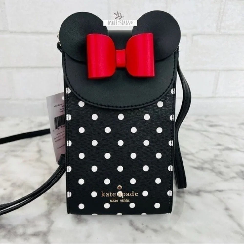 Kate Spade X Disney Minnie Mouse North South Flap Phone Crossbody